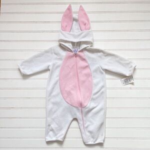 VINTAGE SMALL STEPS NWTS Baby Fleece Easter Costume Bunny Suit w/ Hooded Ears